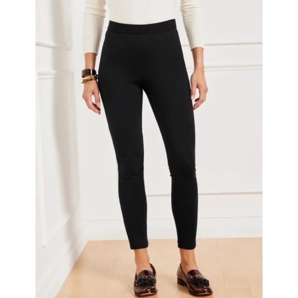 Talbots Soho Ponte Ankle Pants Black Petite Size MP